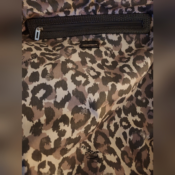 GUESS Stone Atylia Pink Brown and Tan Colorblock Retro Satchel Hanbag - Picture 6 of 12